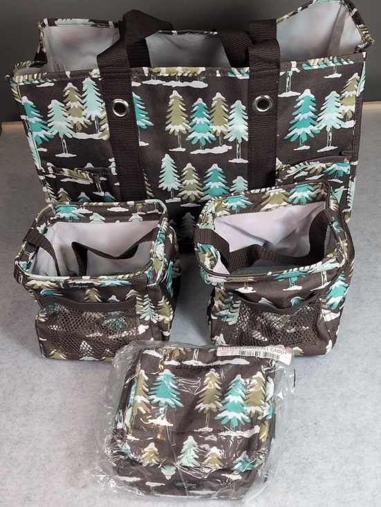 thirty-one Handbags - Set of 4 Winter Wonderland: Organizing Utility Tote & 3 Caddy thirty-one